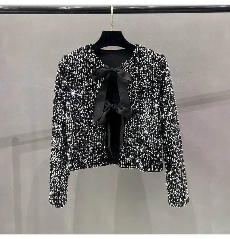 Sequins Jacket Bow Top - Piña Colada