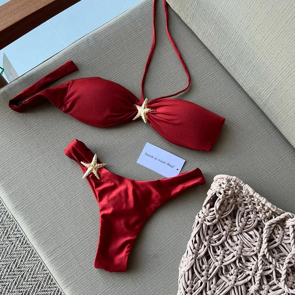 Bikini 2025 Women Swimwear Sexy Set Star - Piña Colada
