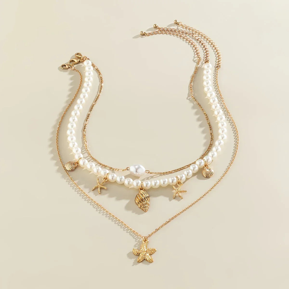 Gold Color Starfish Shape Pendant - Piña Colada