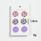 3Pairs/set Colorful Acrylic Earrings - Piña Colada