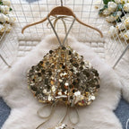 Sequin Top And Skirt Set Sparkly - Piña Colada