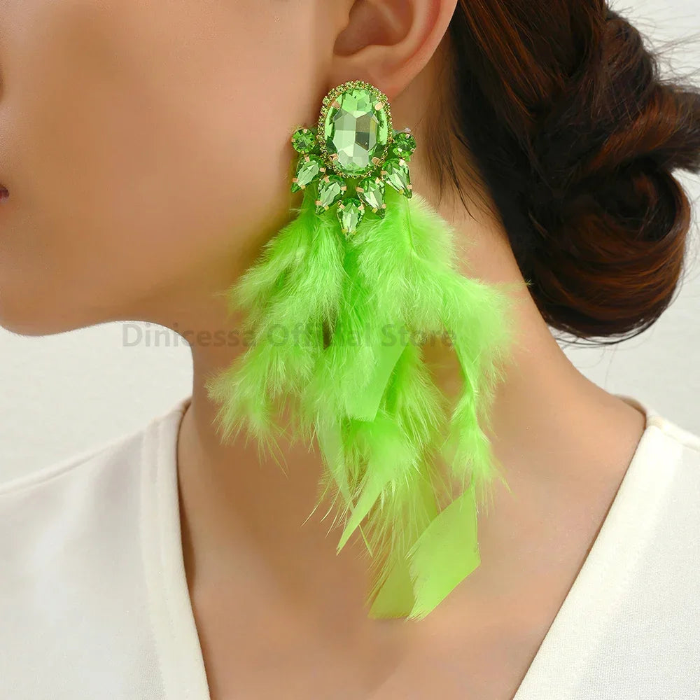 Feather Charm Earrings - Piña Colada