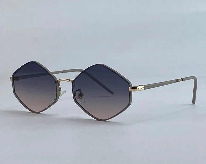 Small Frame Hexagon Punk Sunglasses - Piña Colada
