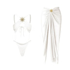 2Pcs One Shoulder Swimsuit - Piña Colada