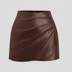 Skirt PU Leather Short - Piña Colada