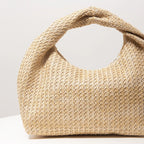 Pleated Straw Bag - Piña Colada