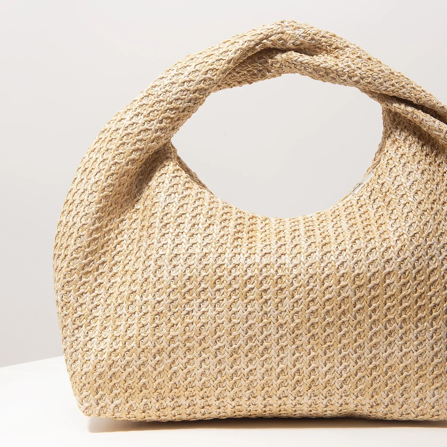 Pleated Straw Bag - Piña Colada