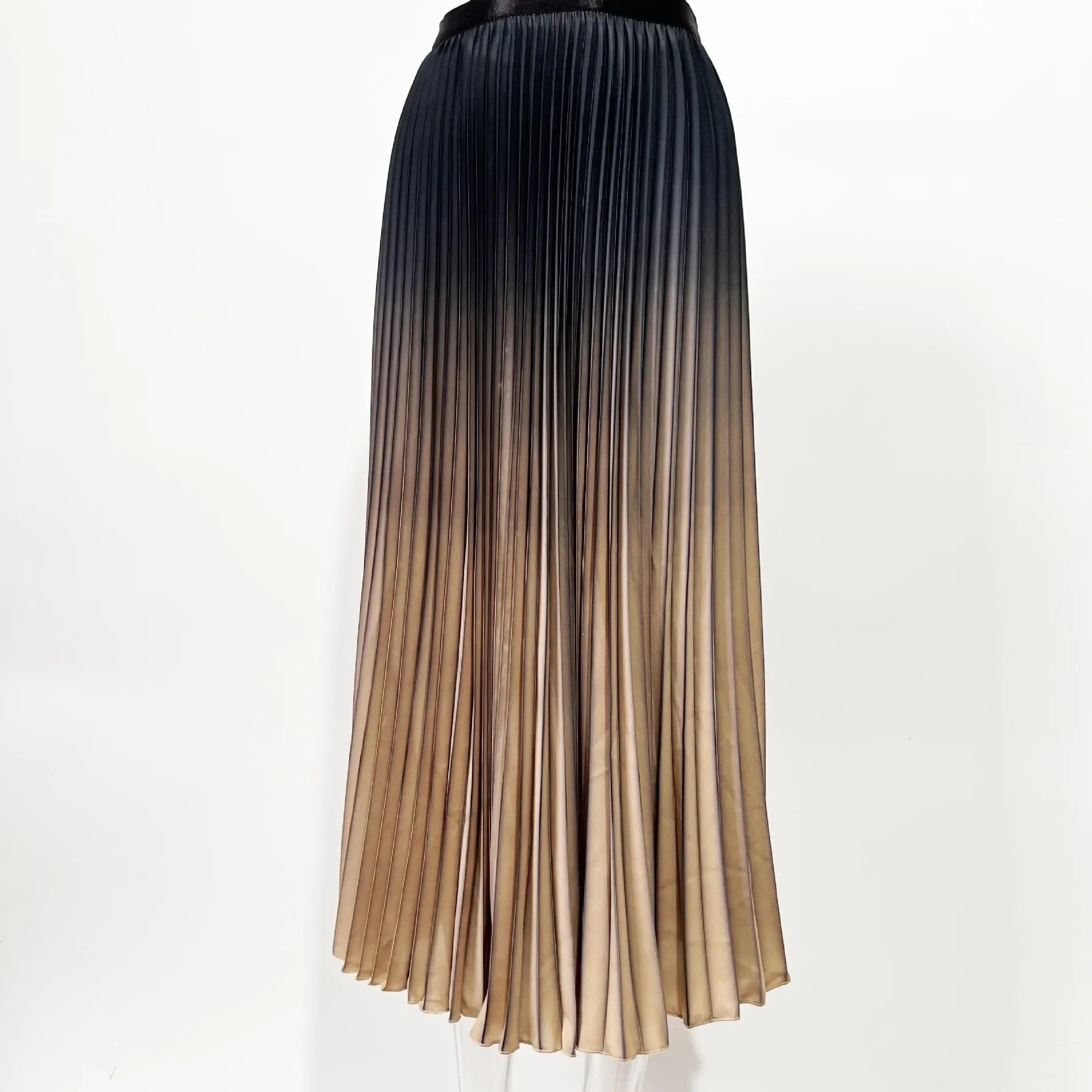 Gradient Pleated Midi Skirt - Piña Colada