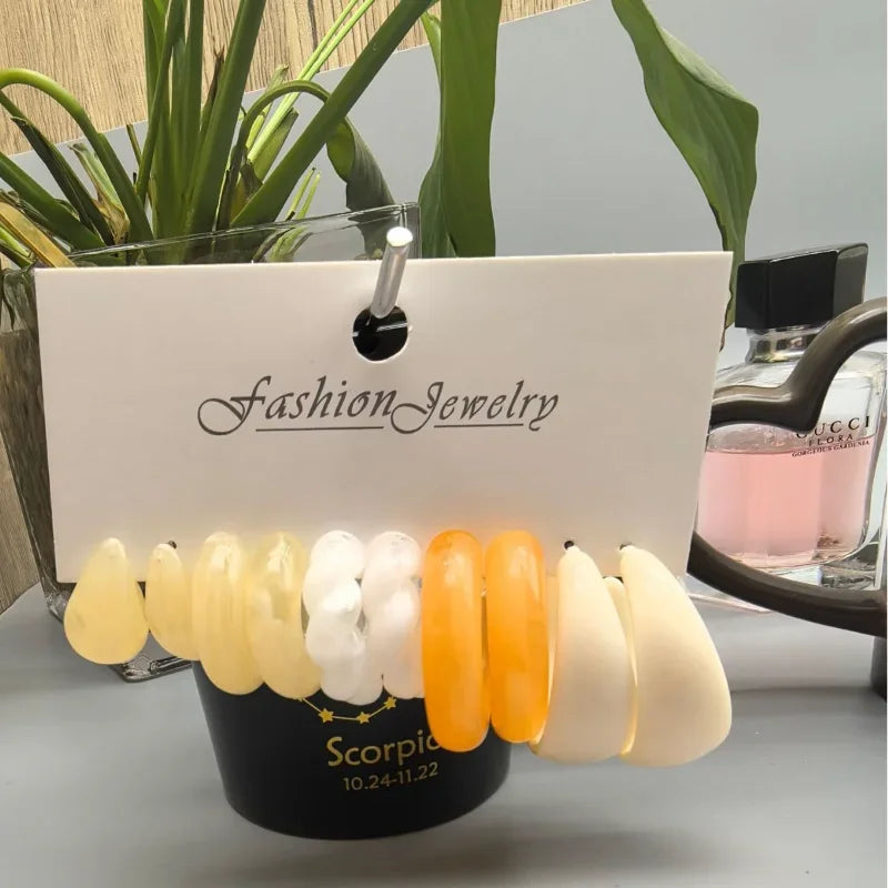 10pcs Earrings Hoops - Piña Colada
