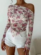 Long Sleeved Top Floral - Piña Colada