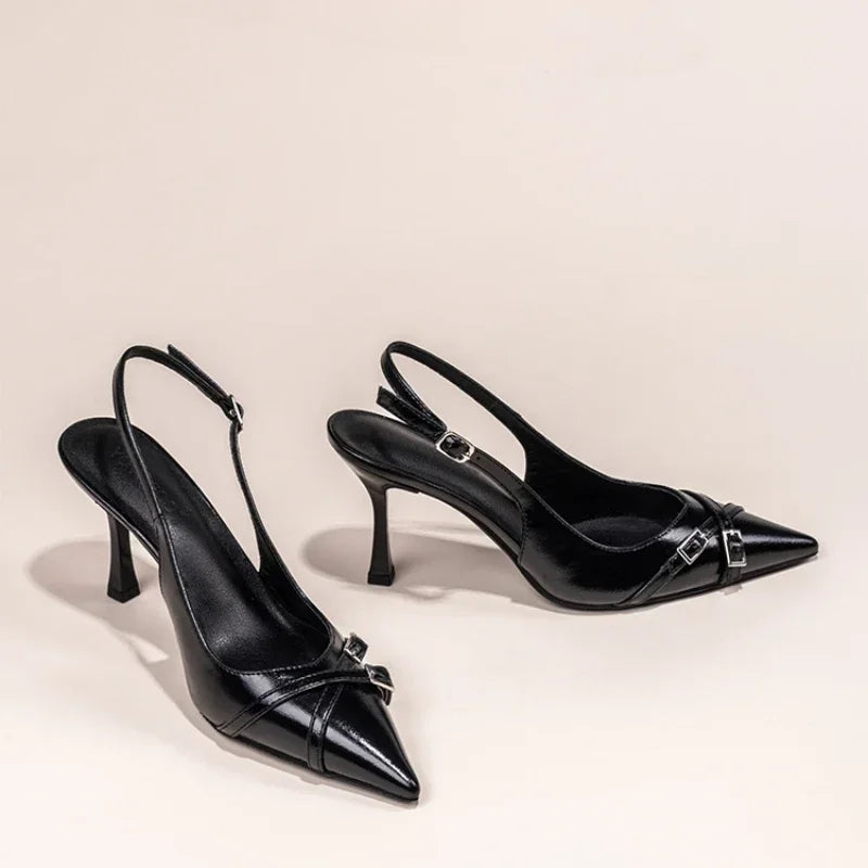 Pointed Toe High-heeled Shoes - Piña Colada