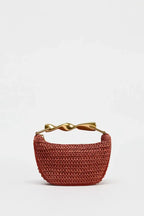 Summer Half-Moon Beach Straw Shoulder Bags Women's - Piña Colada