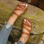 Flat Sandals Strap Slip-On - Piña Colada