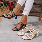 Strappy High Heel Gladiator Sandals - Piña Colada