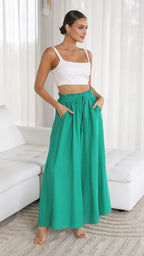 Loose Casual Wide Leg Pants - Piña Colada