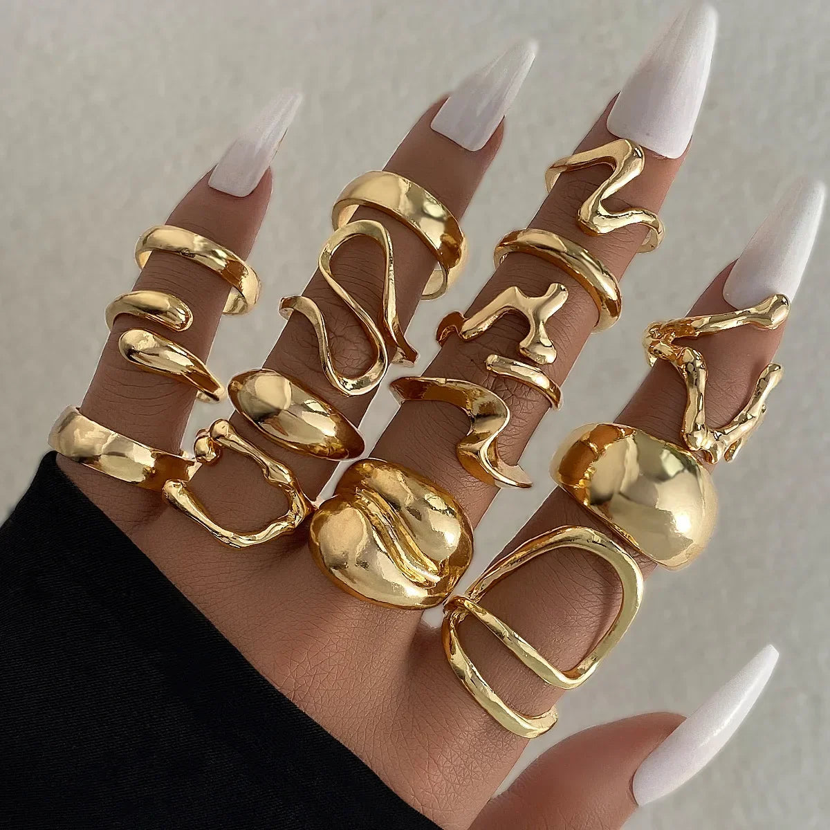 15Pcs/Set Smooth Rings - Piña Colada