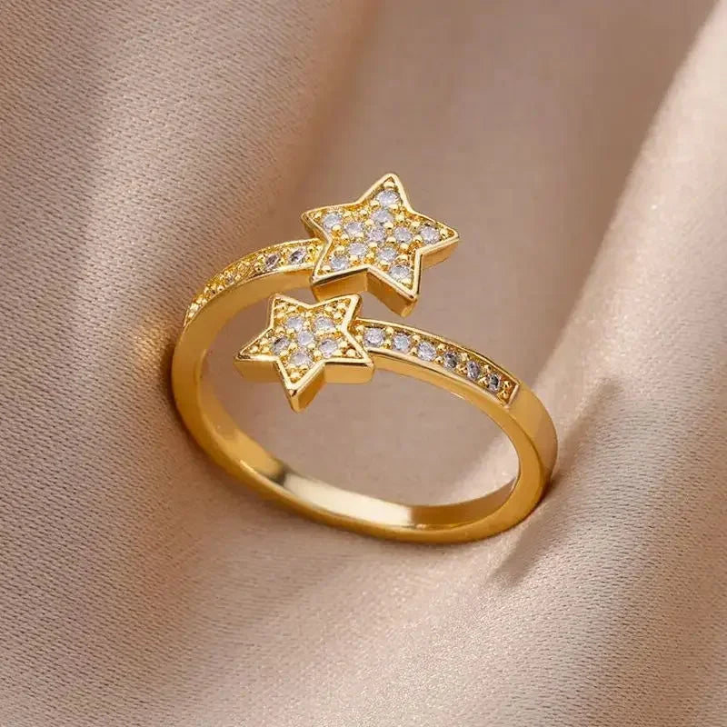 Zircon Double Star Ring - Piña Colada