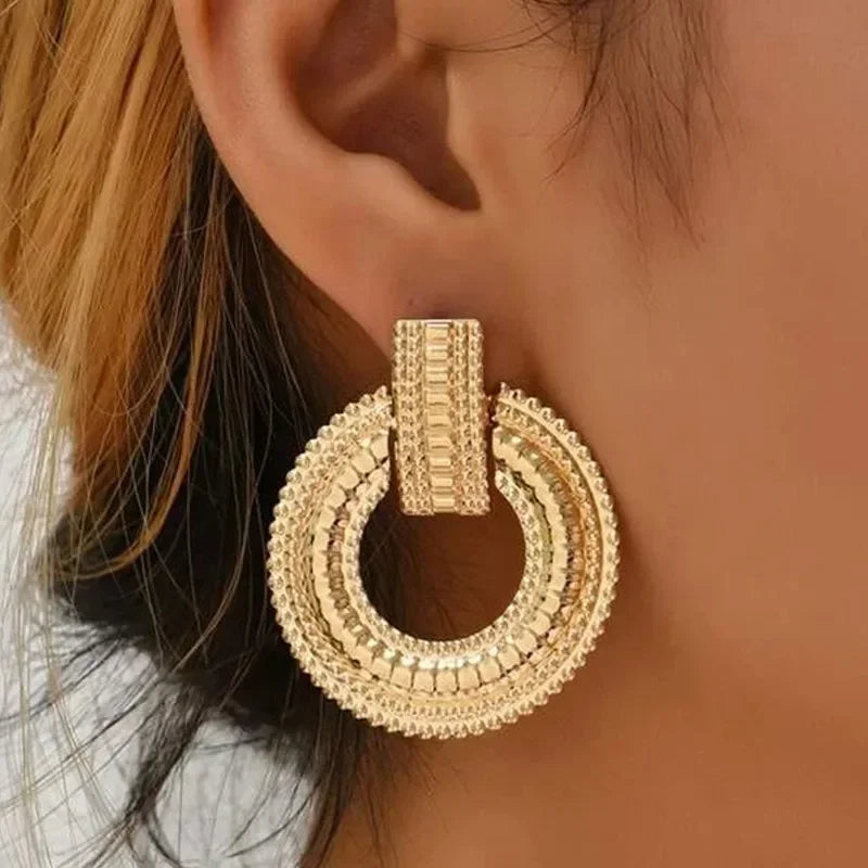 Smooth Gold Big Hoop Earrings - Piña Colada