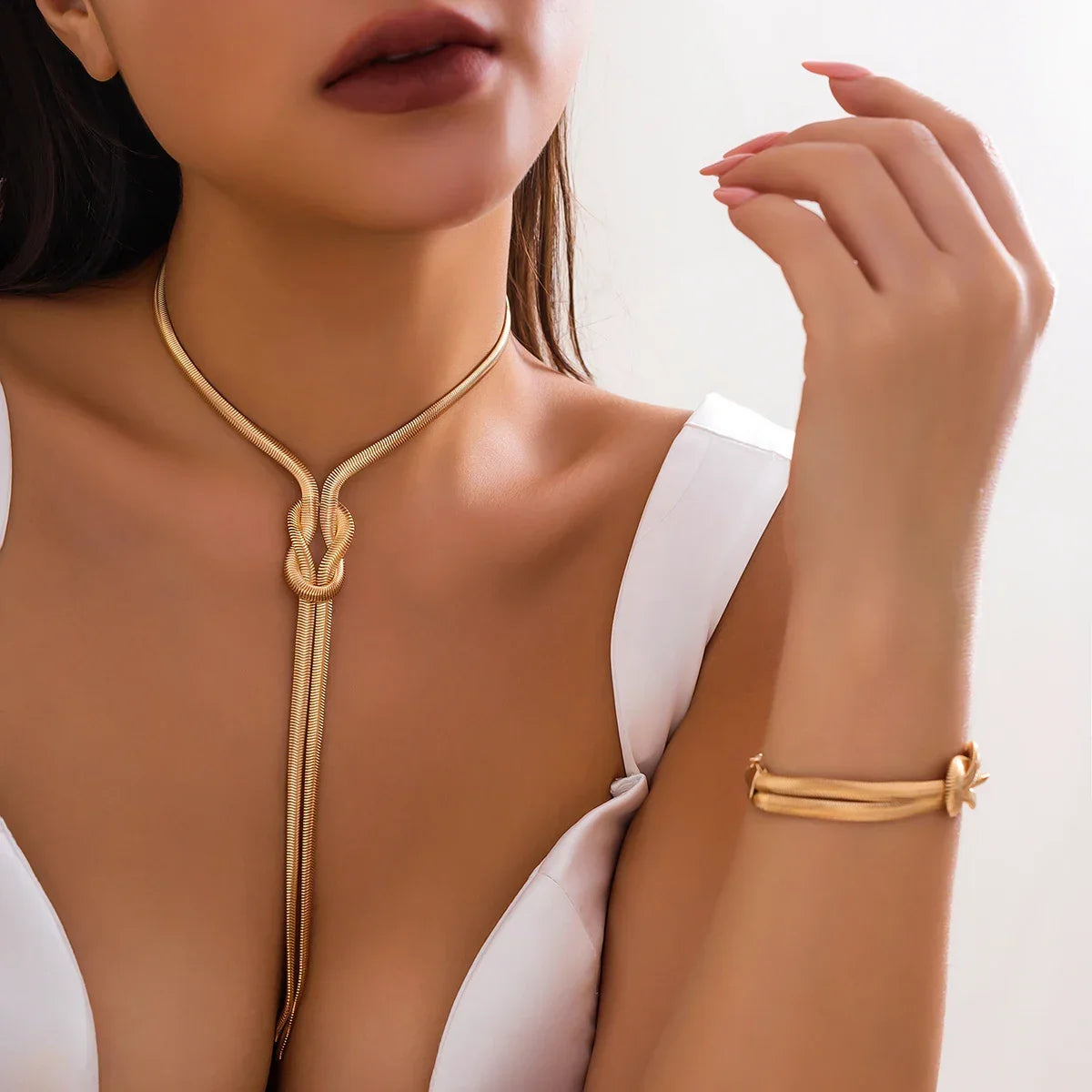 2Pcs/Set Long Snake Twisted Chain - Piña Colada