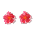 Classic Acrylic Leaf Stud Earrings - Piña Colada