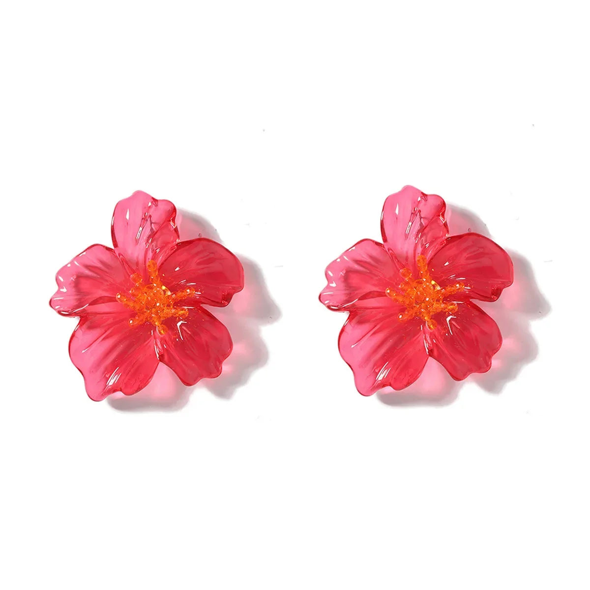 Classic Acrylic Leaf Stud Earrings - Piña Colada