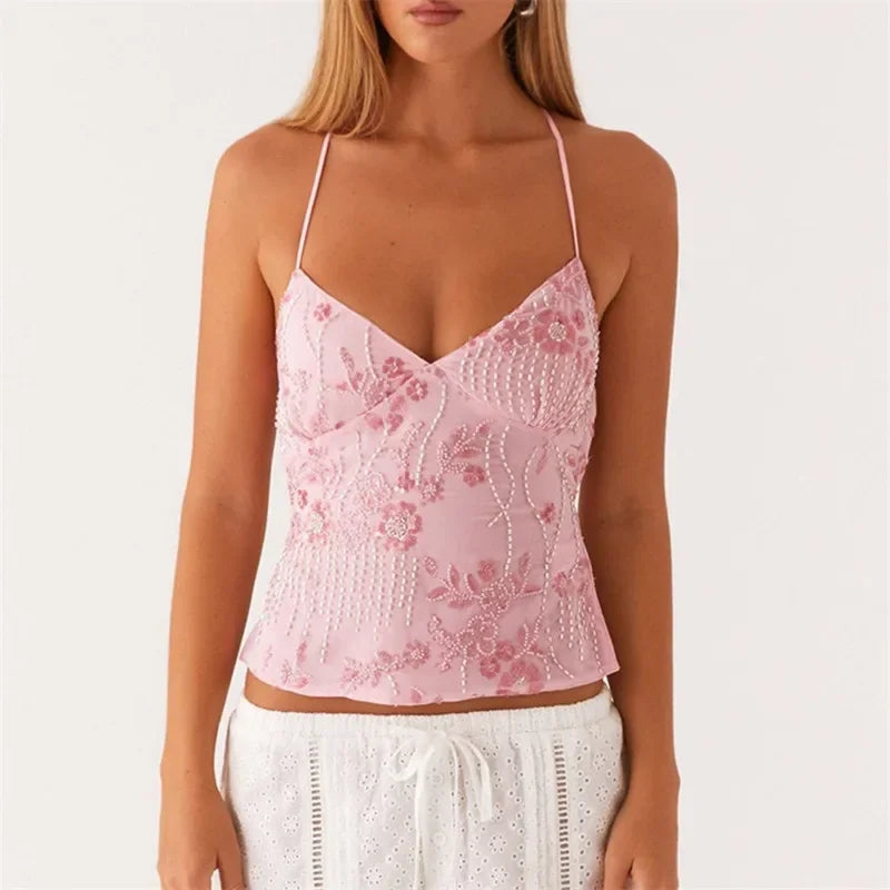 Ruffle Print Tank Top – Bold Streetwear Summer Style - Piña Colada
