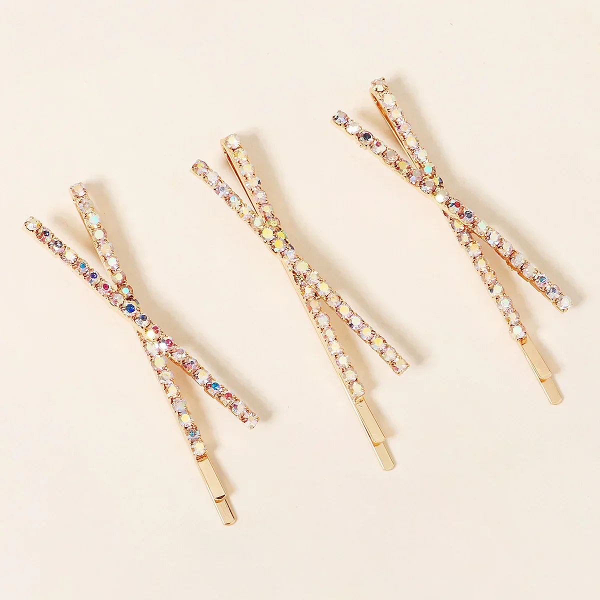 Clear Crystal Hair Pins - Piña Colada