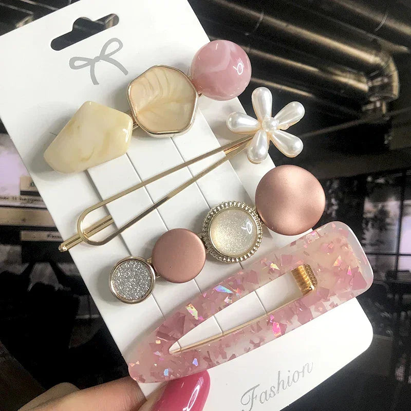 3/4pcs Set Pearl Hair Clip - Piña Colada