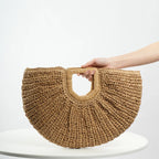 Natural Straw Clutch - Piña Colada