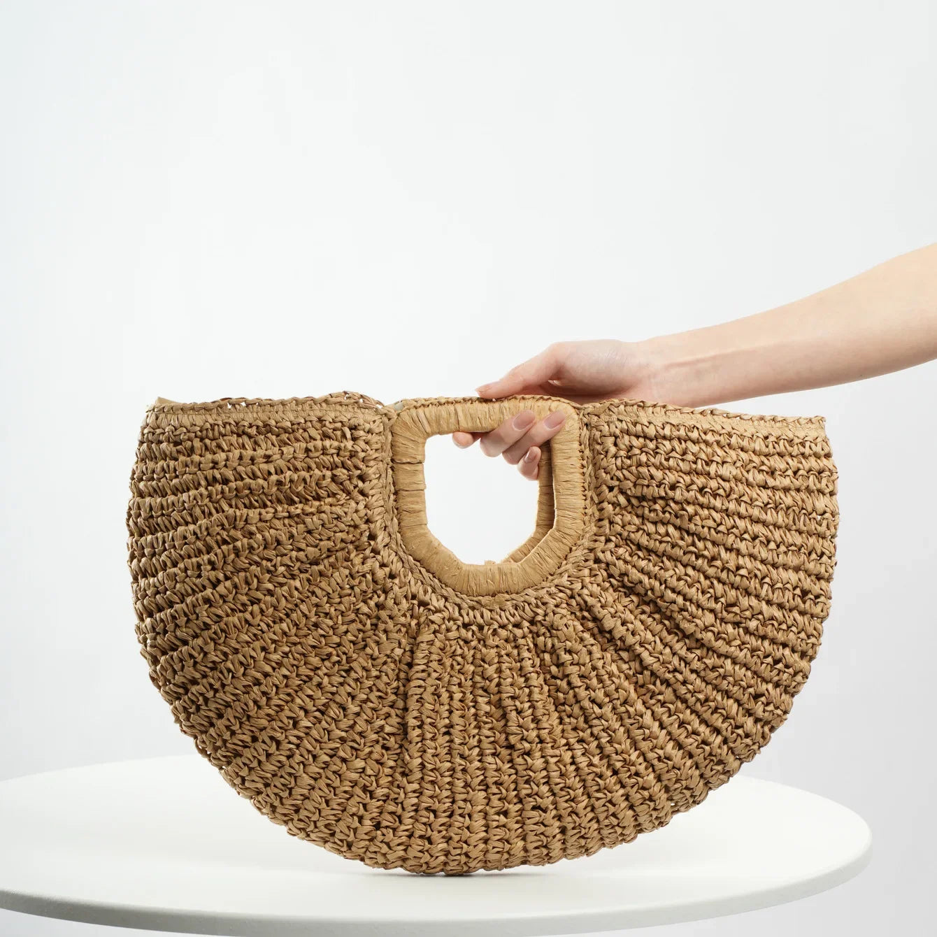 Natural Straw Clutch - Piña Colada