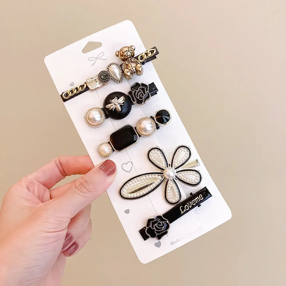 Set Metal Rhinestones Hair Clip - Piña Colada