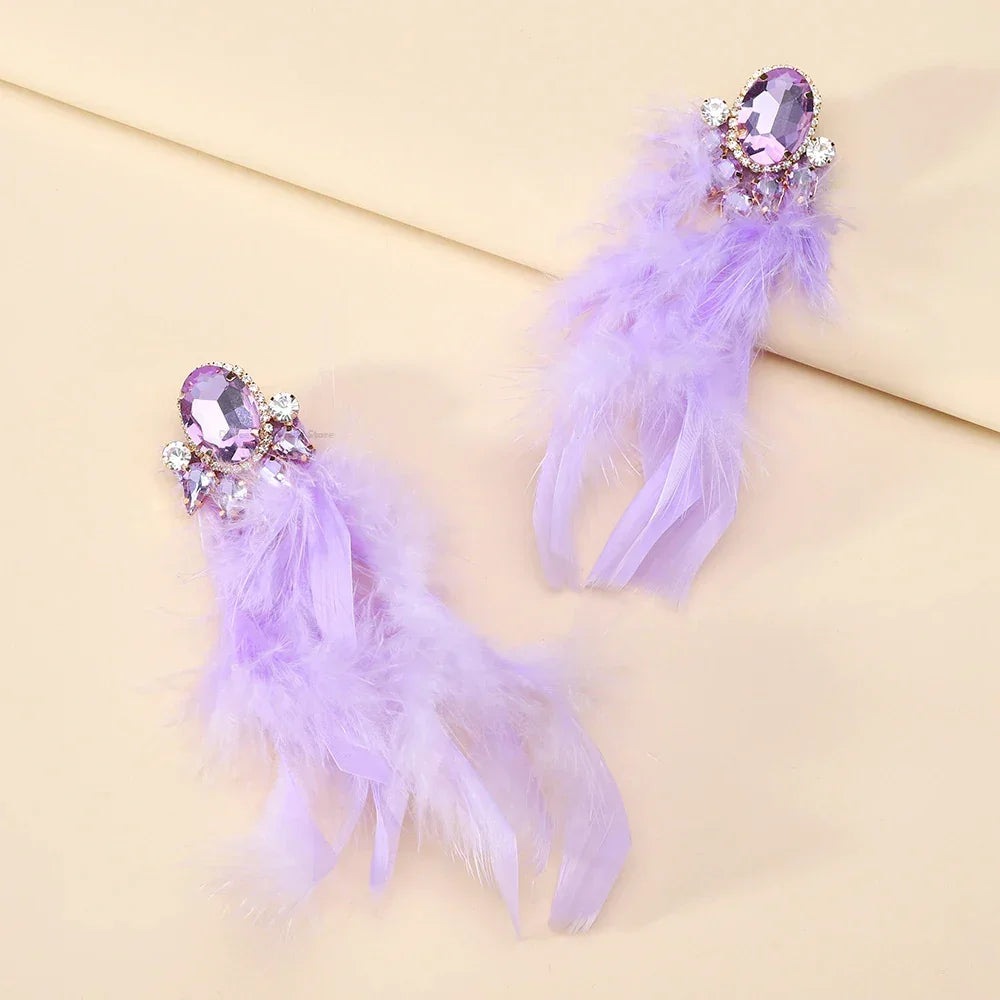 Feather Charm Earrings - Piña Colada