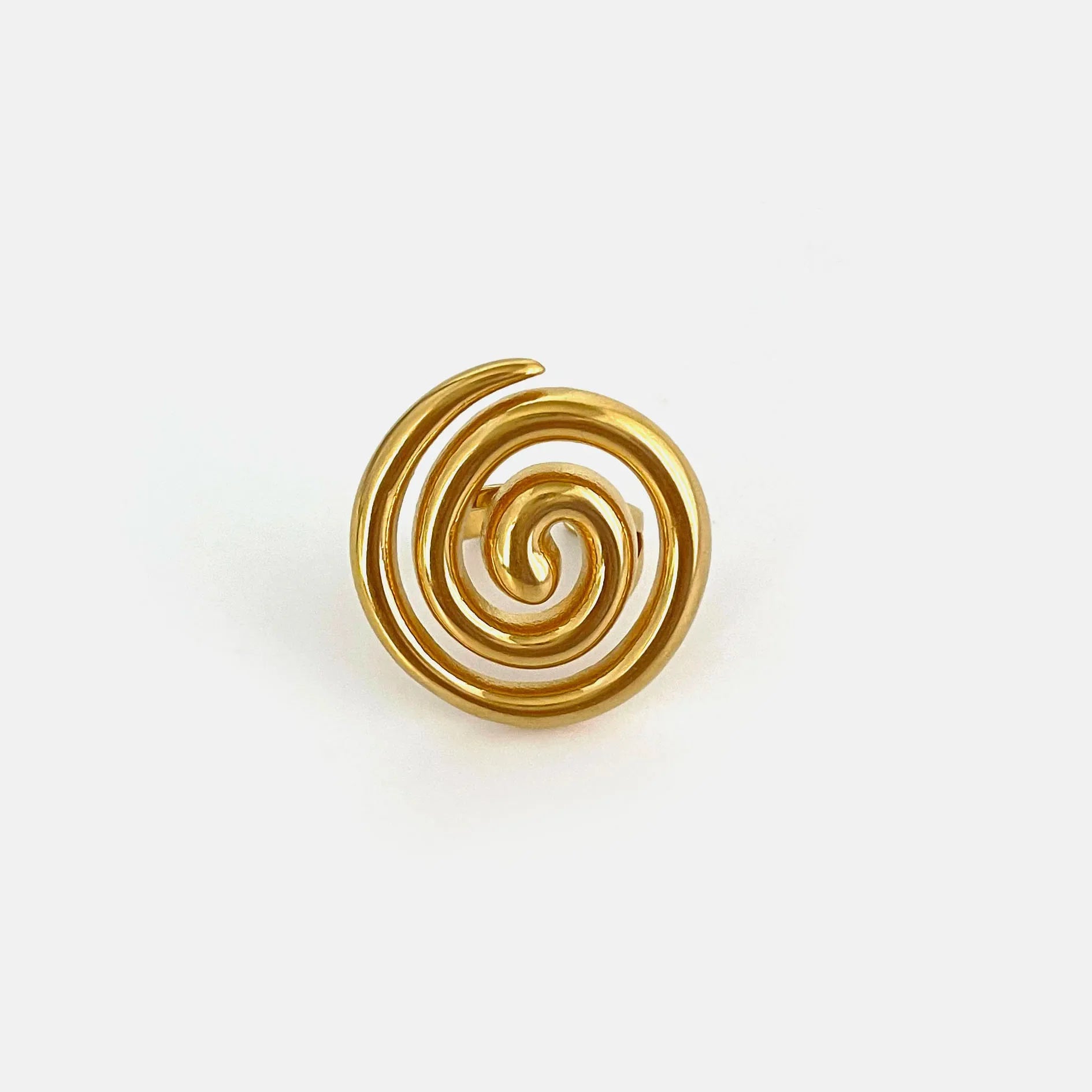 Conch Glossy Spiral Hollow Chunky Open Rings - Piña Colada