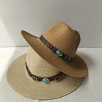 Summer Bohemian Shell Straw Hat - Piña Colada