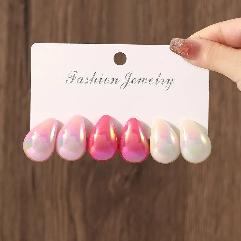 Geometric Drop Earrings – Cute & Romantic Zinc Alloy Design - Piña Colada