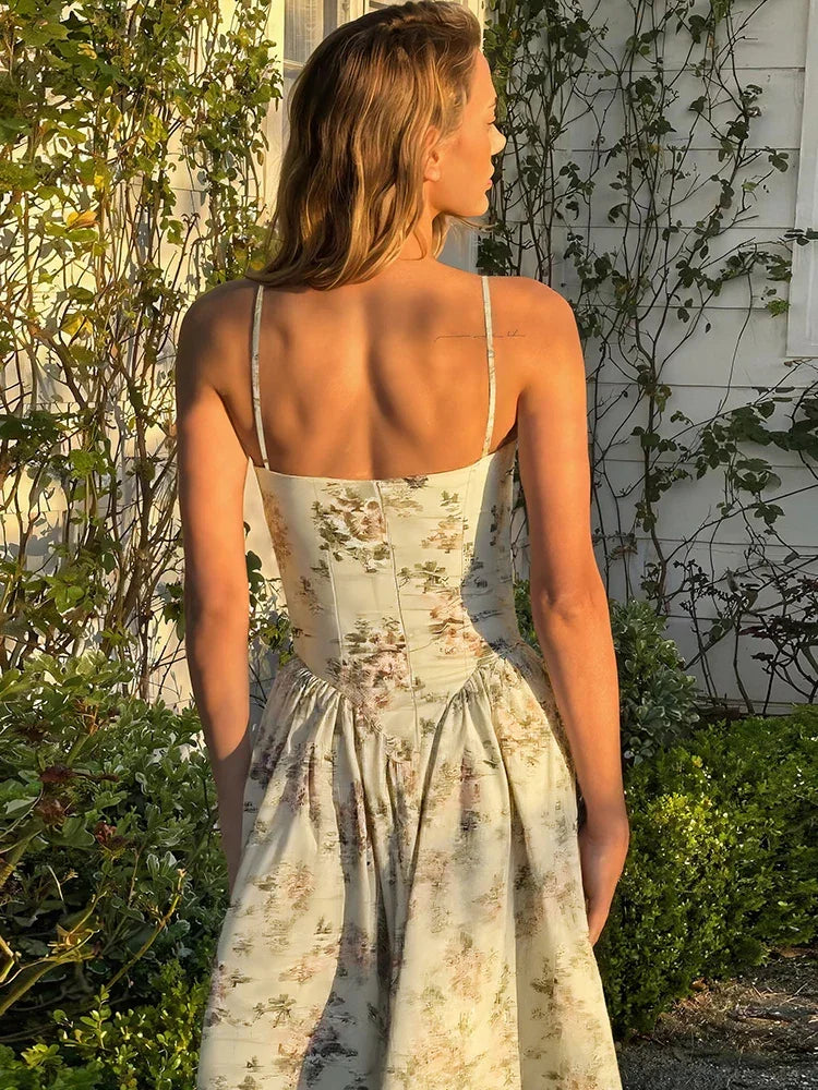Flower Print Dress Women Summer - Piña Colada