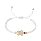 Bohemian Rhinestone Sea Turtle Woven Bracelet - Piña Colada