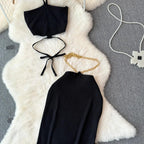 Halter Knit Two-Piece Set - Piña Colada