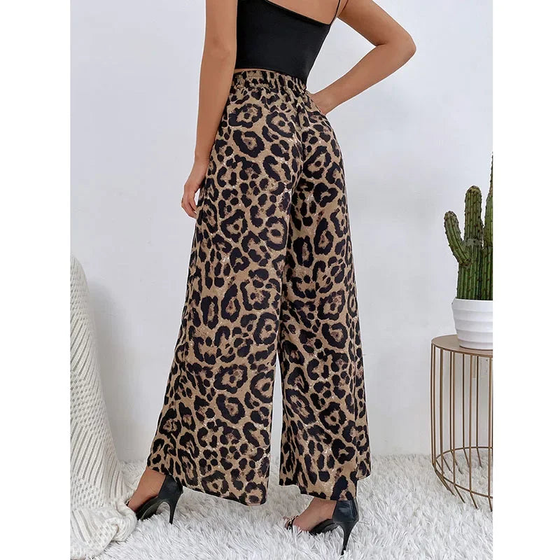 Retro Leopard Print Wide Leg - Piña Colada