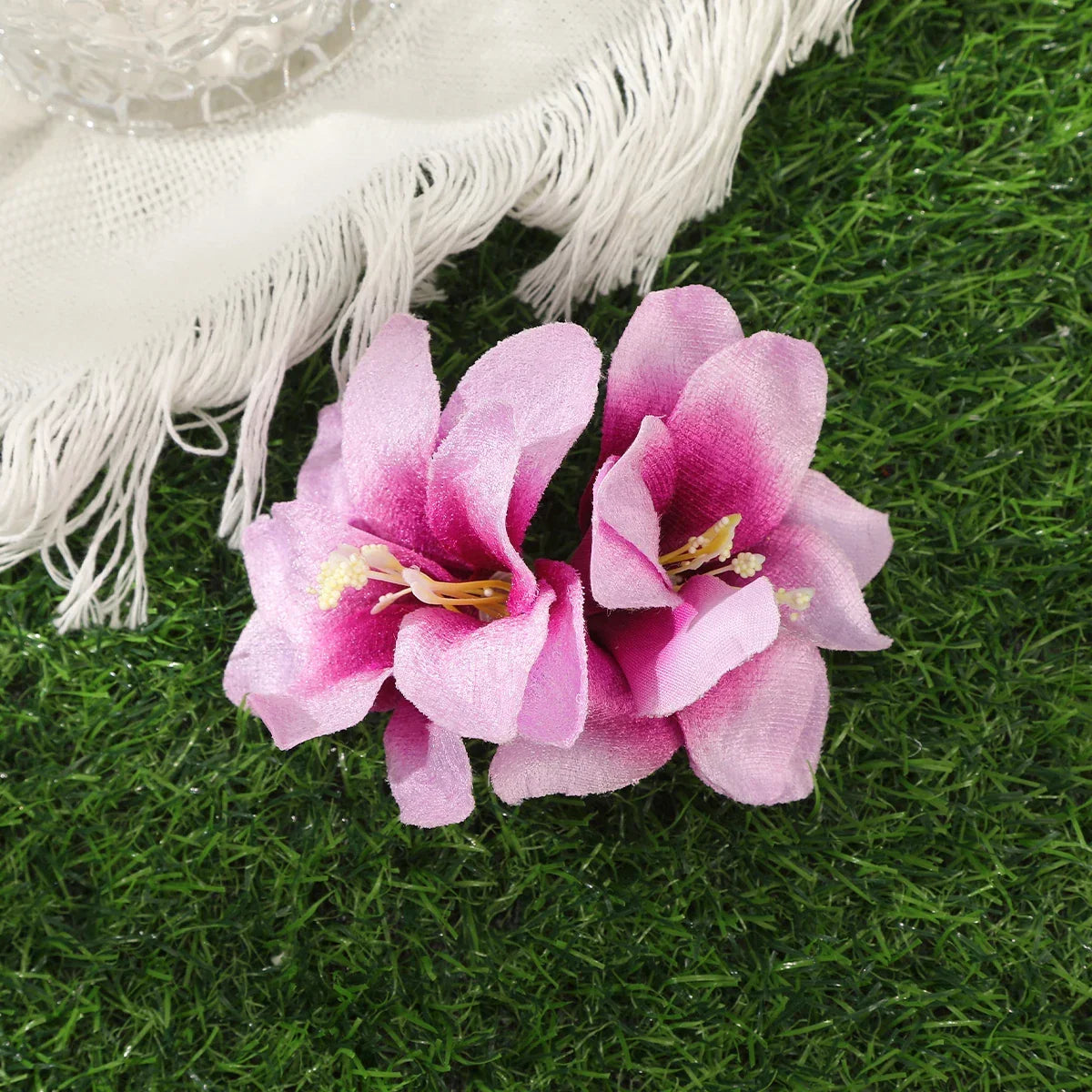 Orchid Flowers Hair Clips - Piña Colada