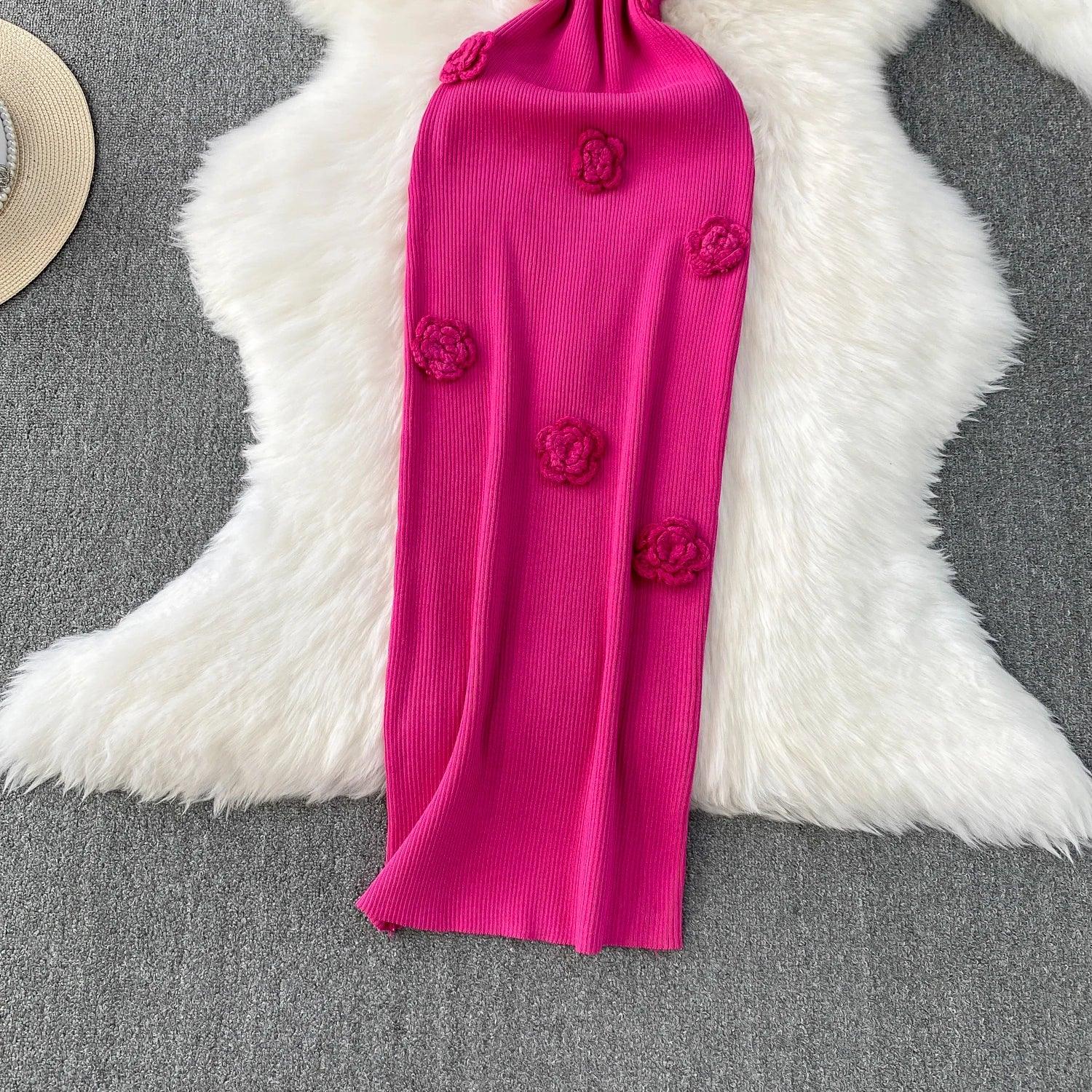 Chic Off Bodycon Dress Wrap Knitted - Piña Colada