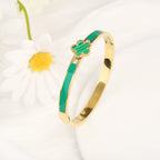 Five-Leaf Clover Open Bangle - Piña Colada