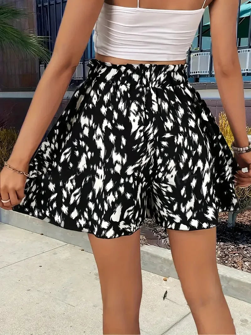 Beach Shorts Ruffles High Waist - Piña Colada
