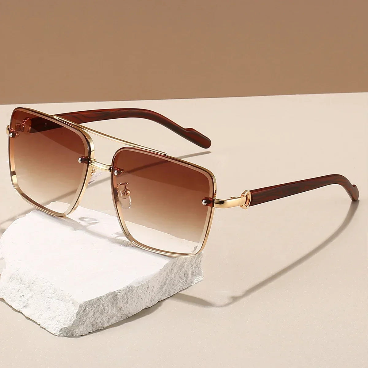 Square Metal Shades Sunglasses - Piña Colada
