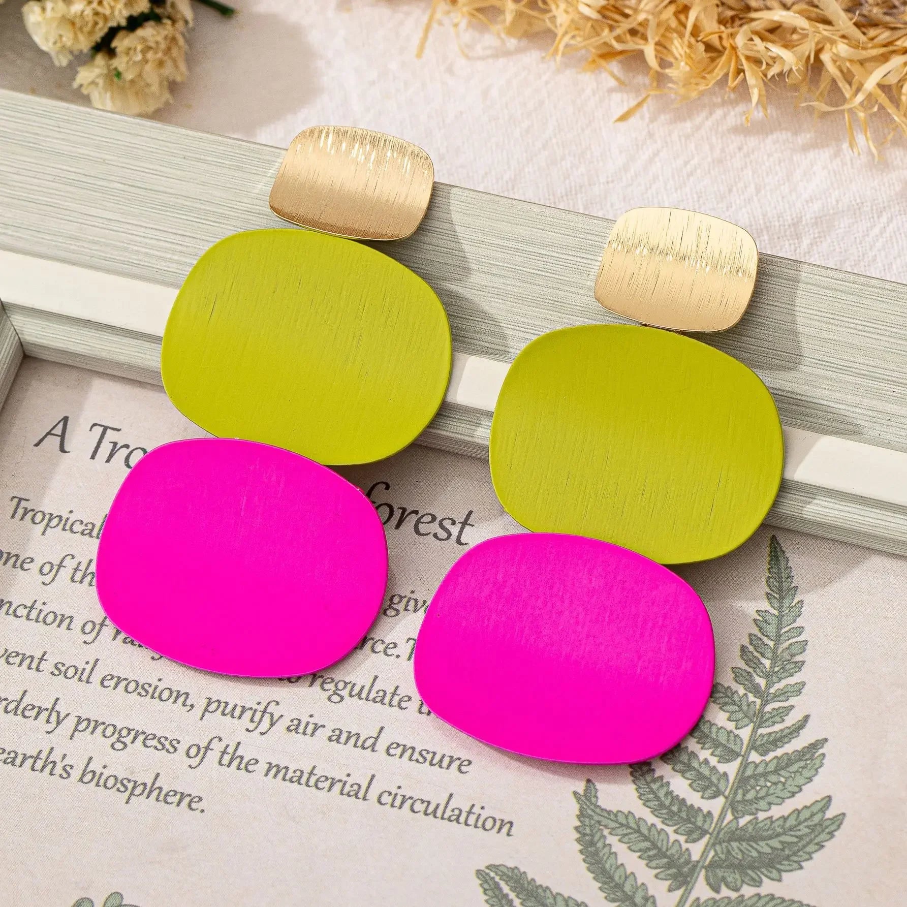 Colorful Geometric Earrings - Piña Colada
