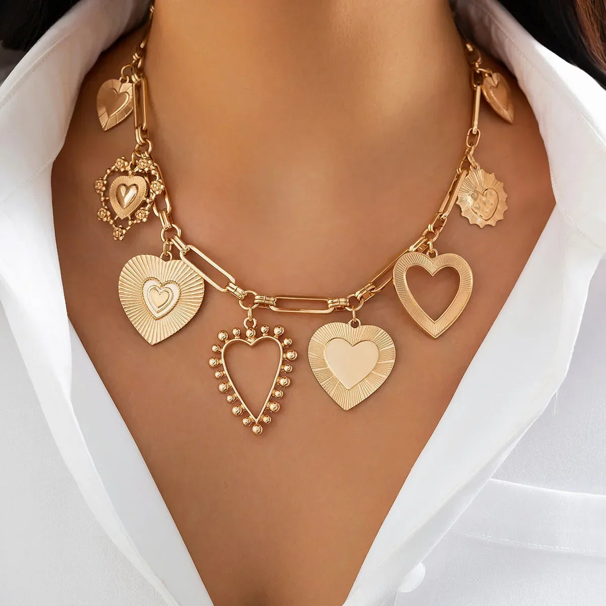Big Love Heart Pendant - Piña Colada
