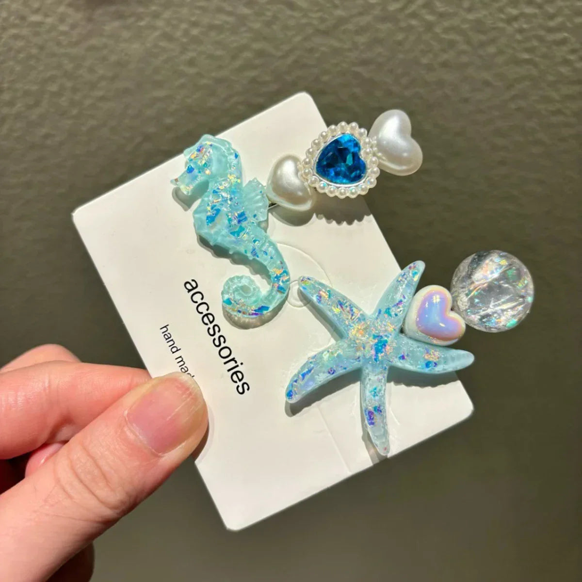 2PCS Elegant Starfish Star Shell Hair Clips - Piña Colada