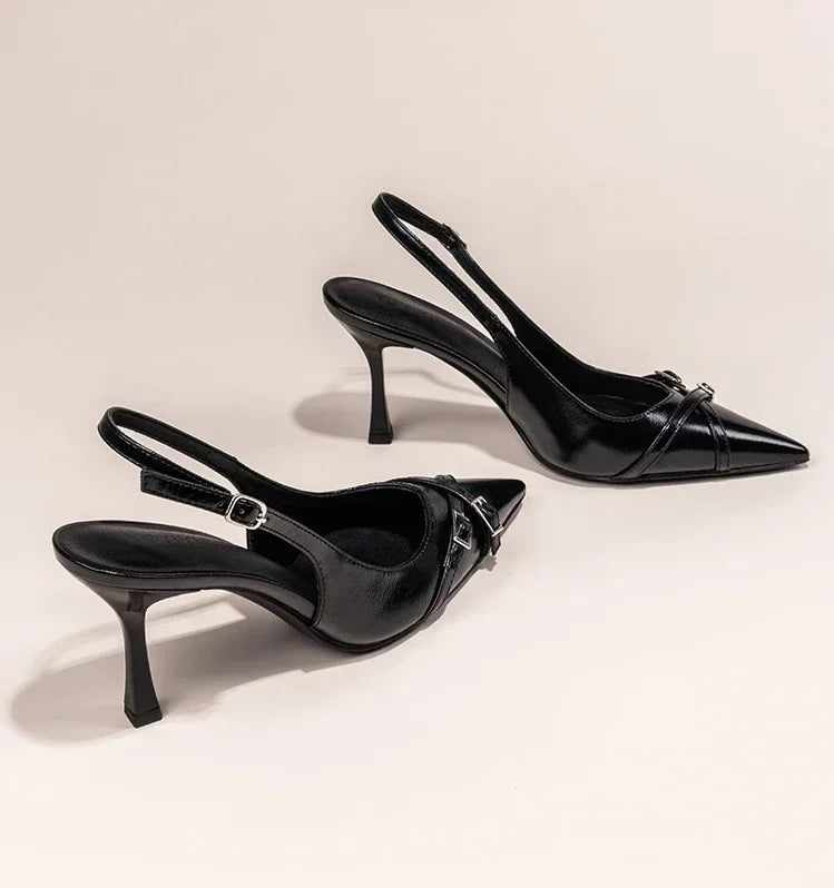 Pointed Toe High-heeled Shoes - Piña Colada