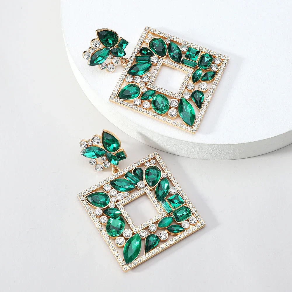 Colorful Crystal Earrings - Piña Colada