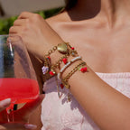 Bracelet 18K Gold Plated Stainless Steel Strawberry - Piña Colada